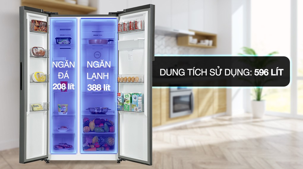 Tủ lạnh Toshiba Inverter 596 lít Side By Side GR-RS775WI-PMV(06)-MG