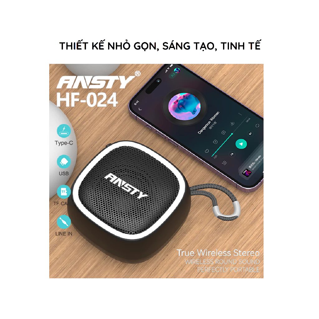 Loa Bluetooth Ansty HF - 024 TWS V5.3