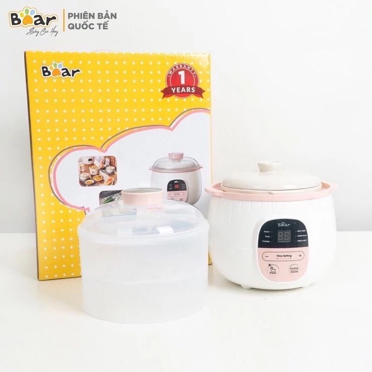Nồi nấu cháo chậm Bear 0,8 Lít