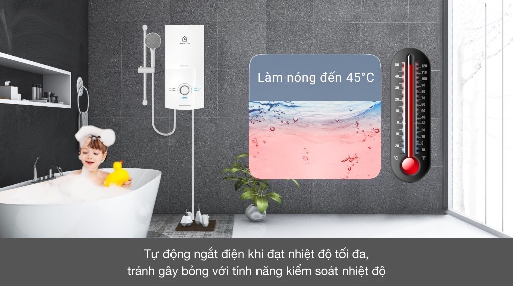 Máy nước nóng trực tiếp Ariston 4500W AURES PREMIUM+ 4.5P