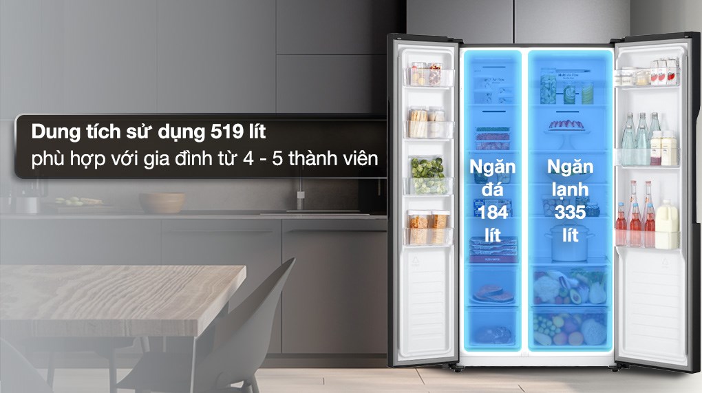 Tủ lạnh LG Inverter 519 lít Side By Side GR-B256BL
