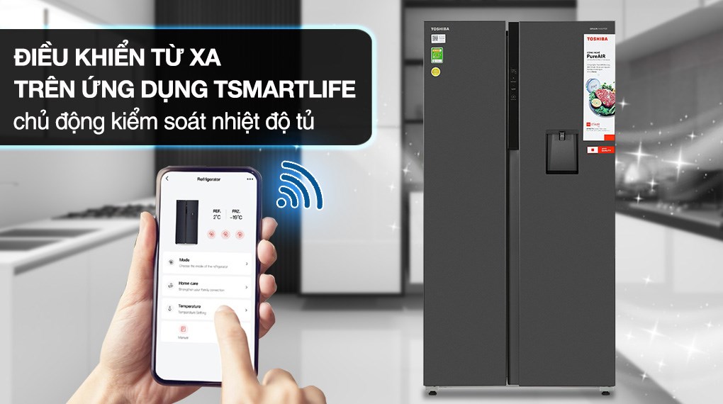Tủ lạnh Toshiba Inverter 596 lít Side By Side GR-RS775WI-PMV(06)-MG