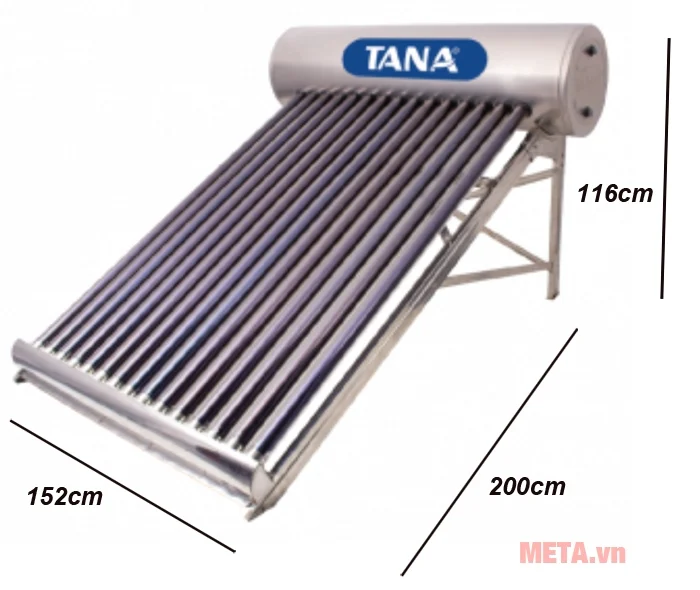 Máy nước nóng NLMT TANA Silver 304 180 Lít (18 ống)
