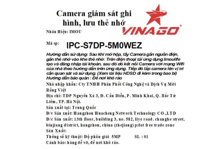Camera IP Ngoài Trời 360 Độ 5MP IMOU Cruiser Z IPC-S7DP-5M0WEZ