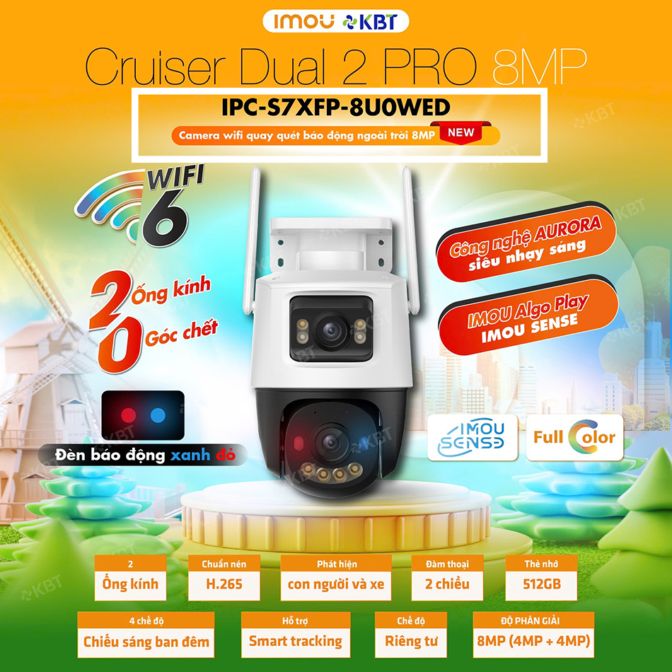 Camera Wifi 8MP iMOU Cruiser Dual 2 Pro (IPC-S7XFP-8U0WED)