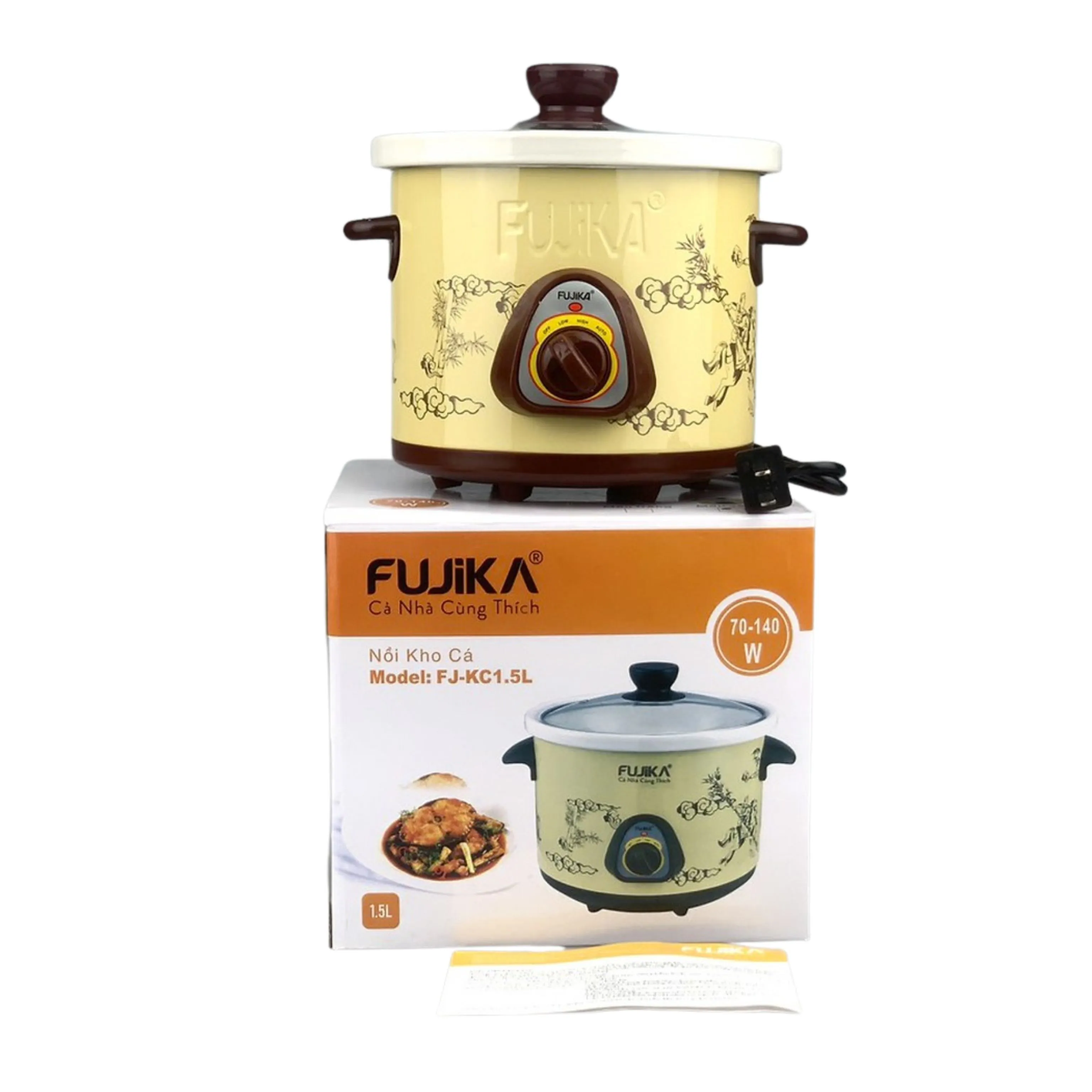Nồi kho cá hầm cháo nấu chậm Fujika FJ-KC15 dung tích 1.5L