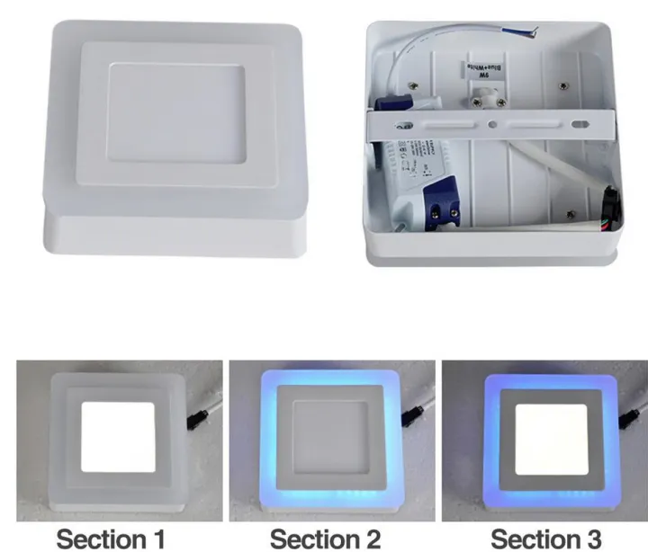 Ốp nổi vuông viền màu 18+6w XD/XL/Hồng/Vàng