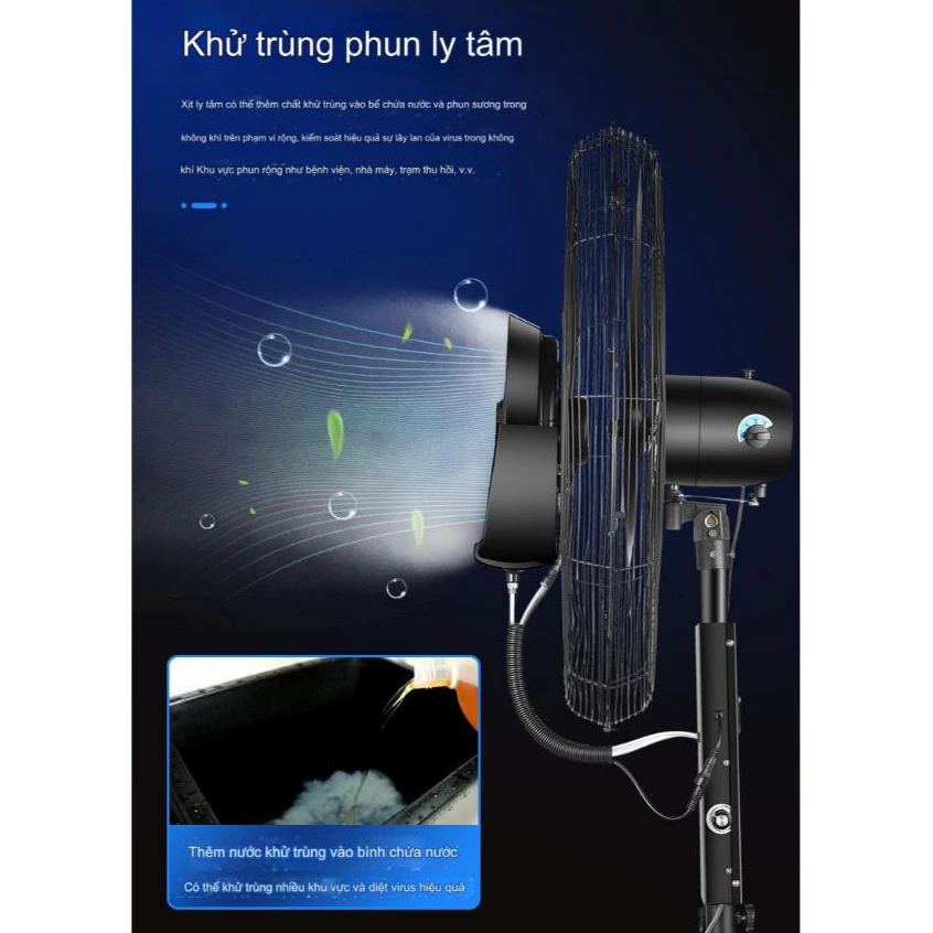 Quạt Hơi Nước Phun Sương Công Suất Lớn - Dung tích 42L