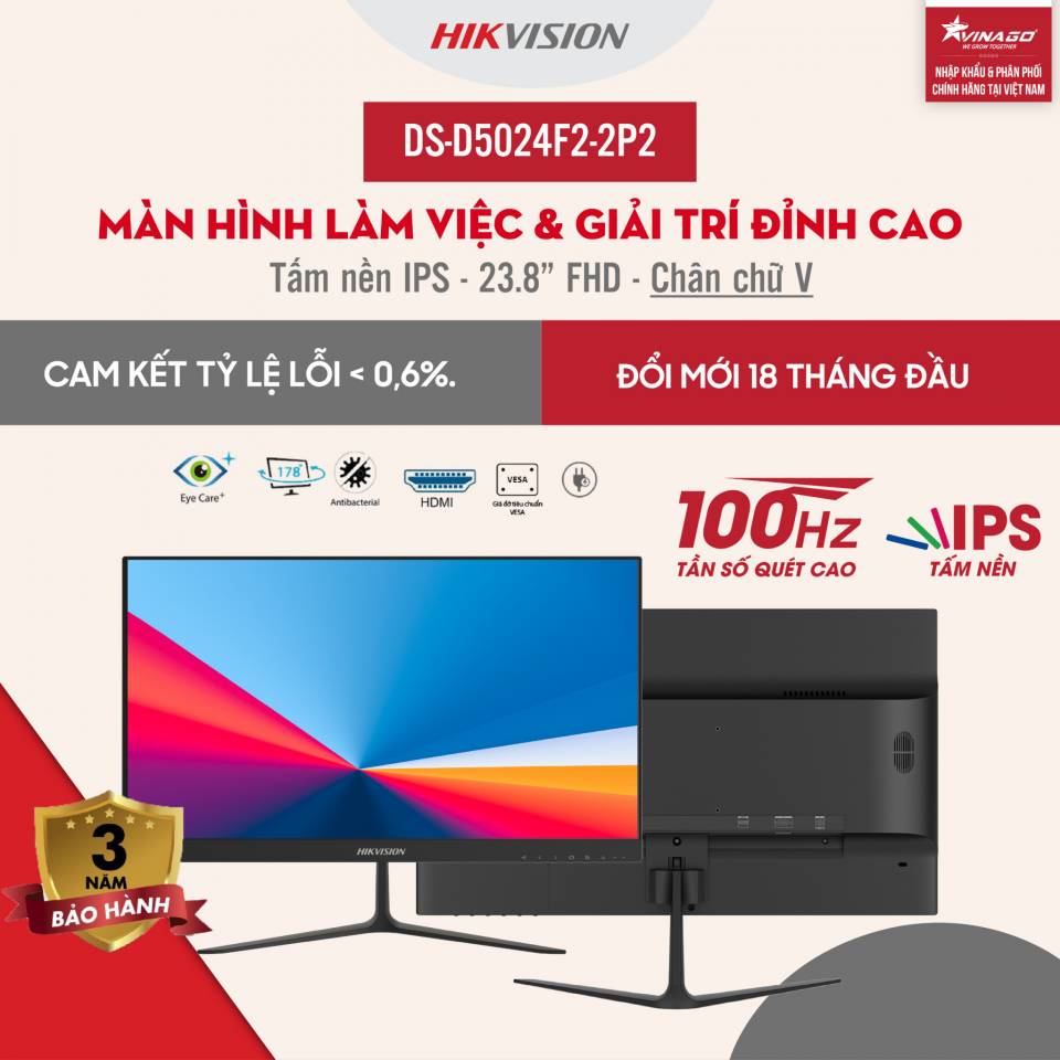 Màn hình HIKVISION DS-D5024FN11 | 24 inch, Full HD, IPS, 75Hz, 5ms, phẳng