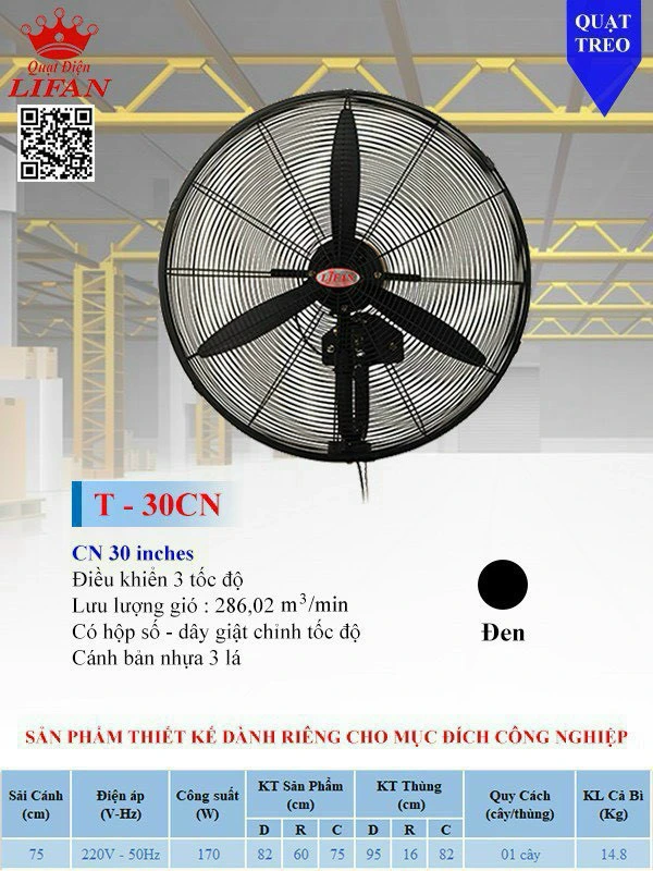 Quạt treo công nghiệp T-30CN 