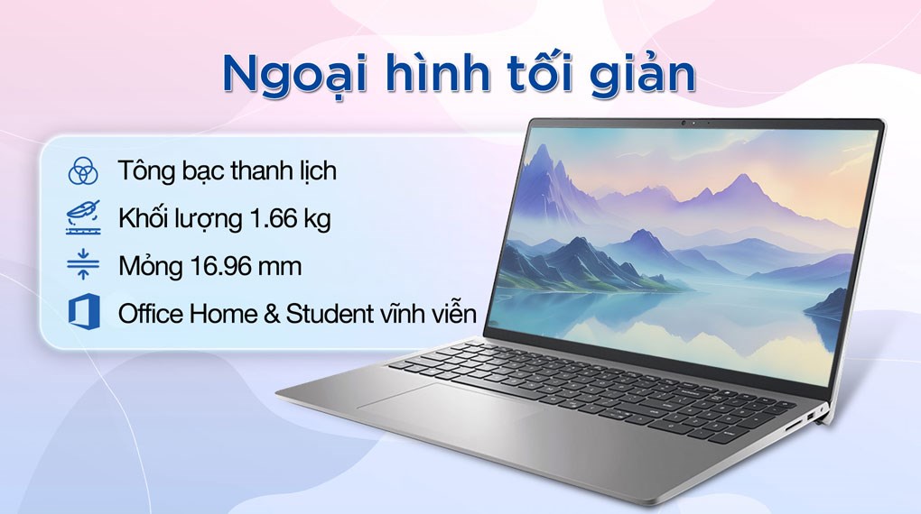 Laptop Dell Inspiron 3520 i5 1235U/ 16GB/ 512GB/ 120Hz/ OfficeHS/ Win11/ Bạc