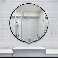Gương tròn D50 viền nhôm đen DKT
