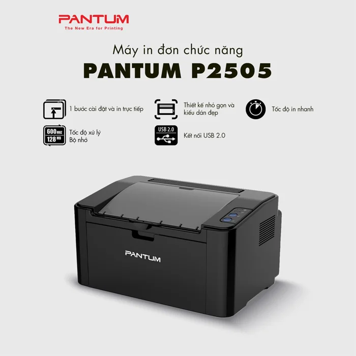 Máy in Laser đen trắng Pantum P2505 (A4 | In | USB | WIFI)