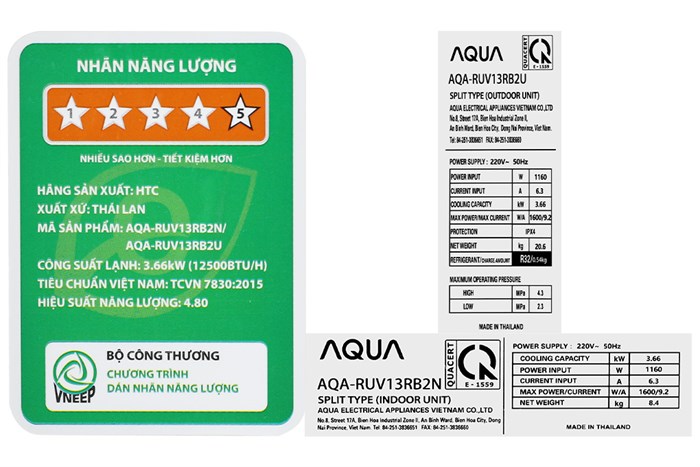 Máy lạnh AQUA Inverter 1.5 HP AQA-RV13QA3/2