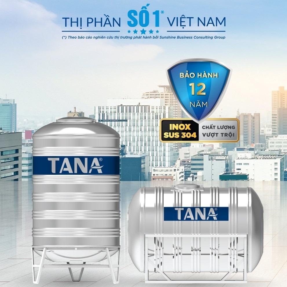Bồn nước inox Tân Á 500L Đứng