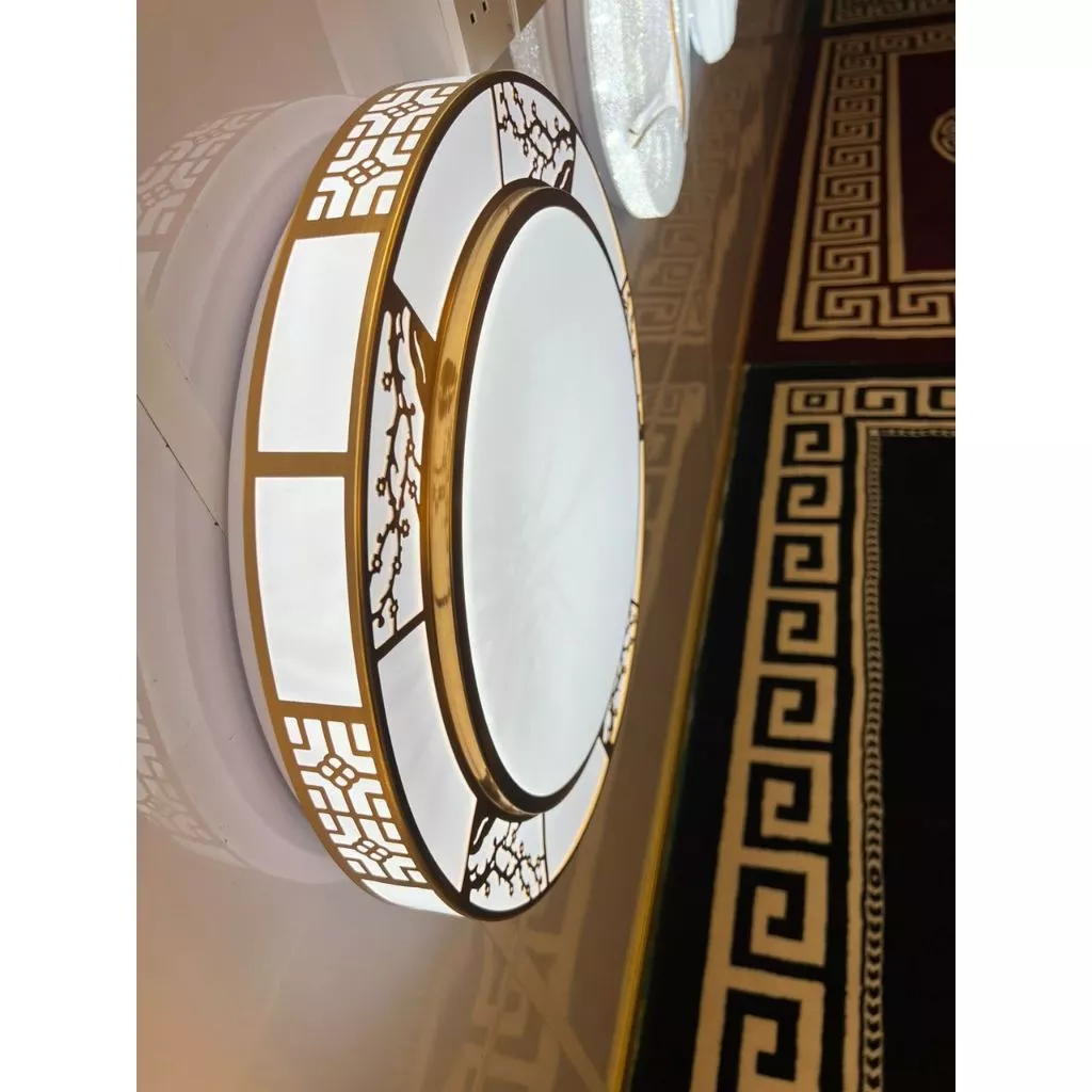Đèn trần LED nhôm Acrylic hình hoa mận tròn cho phòng khách D500