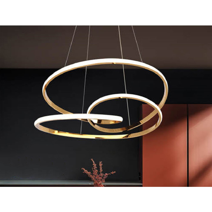 TL-N5026 - Đèn thả trang trí Andora Ø600*H1500 - Thân xi vàng bóng LED 3 CĐ