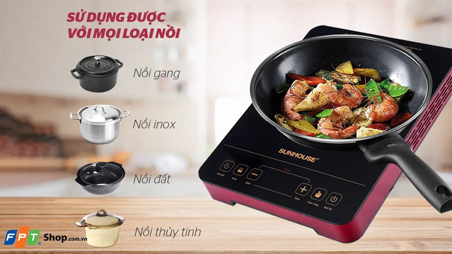 Bếp hồng ngoại đơn cảm ứng Sunhouse SHD6014 2000W