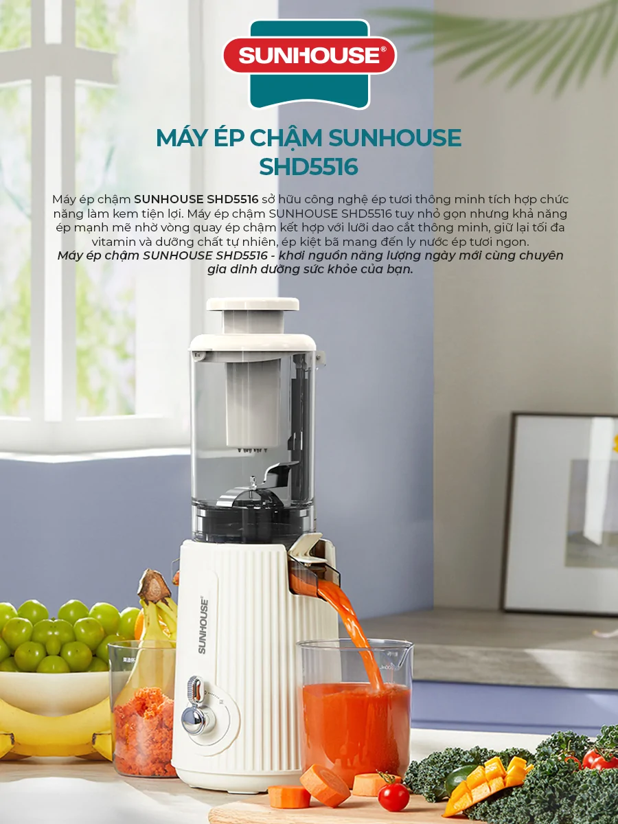 Máy Ép Chậm Sunhouse SHD5516