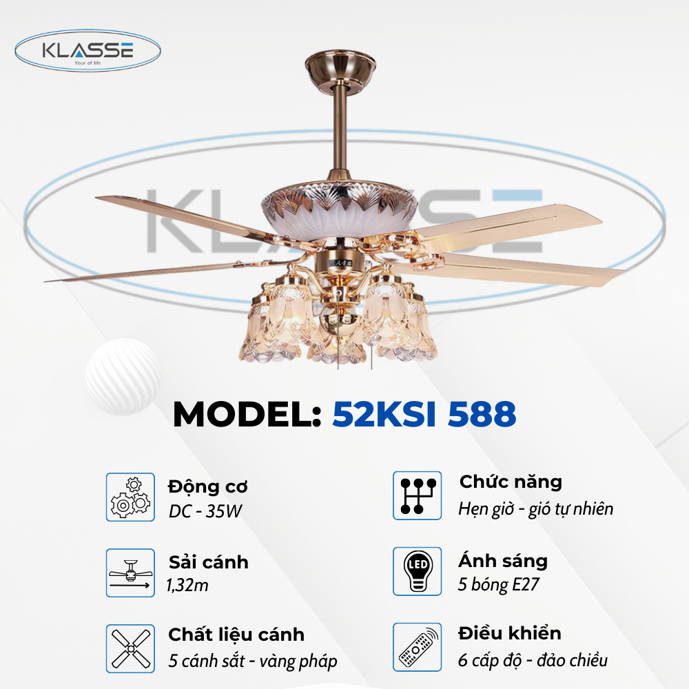 Quạt chùm đèn Klasse 52KSI 588