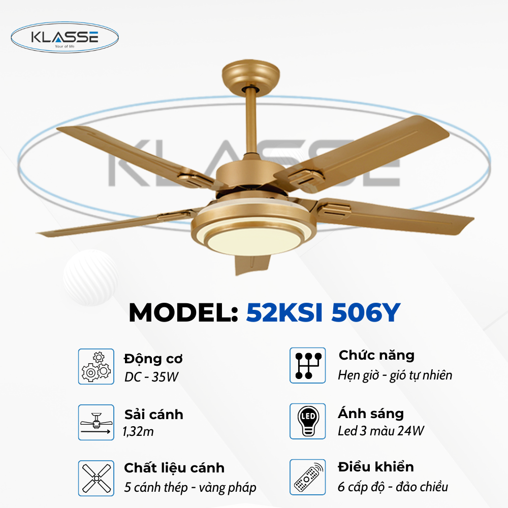 Quạt một đèn Klasse 52KSI 506Y