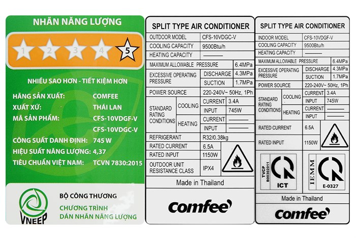 Máy lạnh Comfee Inverter 1 HP CFS-10VDGF-V
