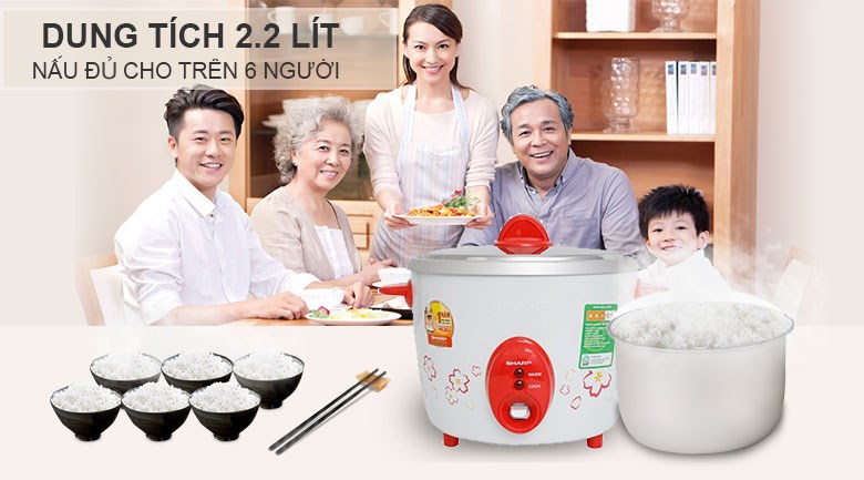 Nồi cơm nắp rời Sharp 2.2 lít KSH-D22V
