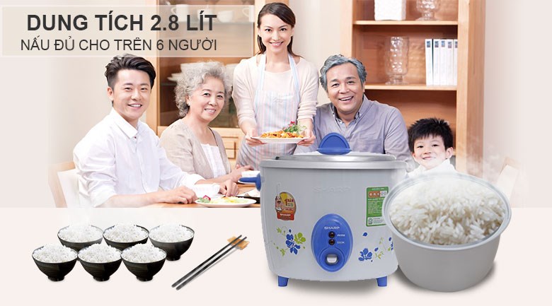 Nồi cơm nắp rời Sharp 2.8 lít KSH-D28V