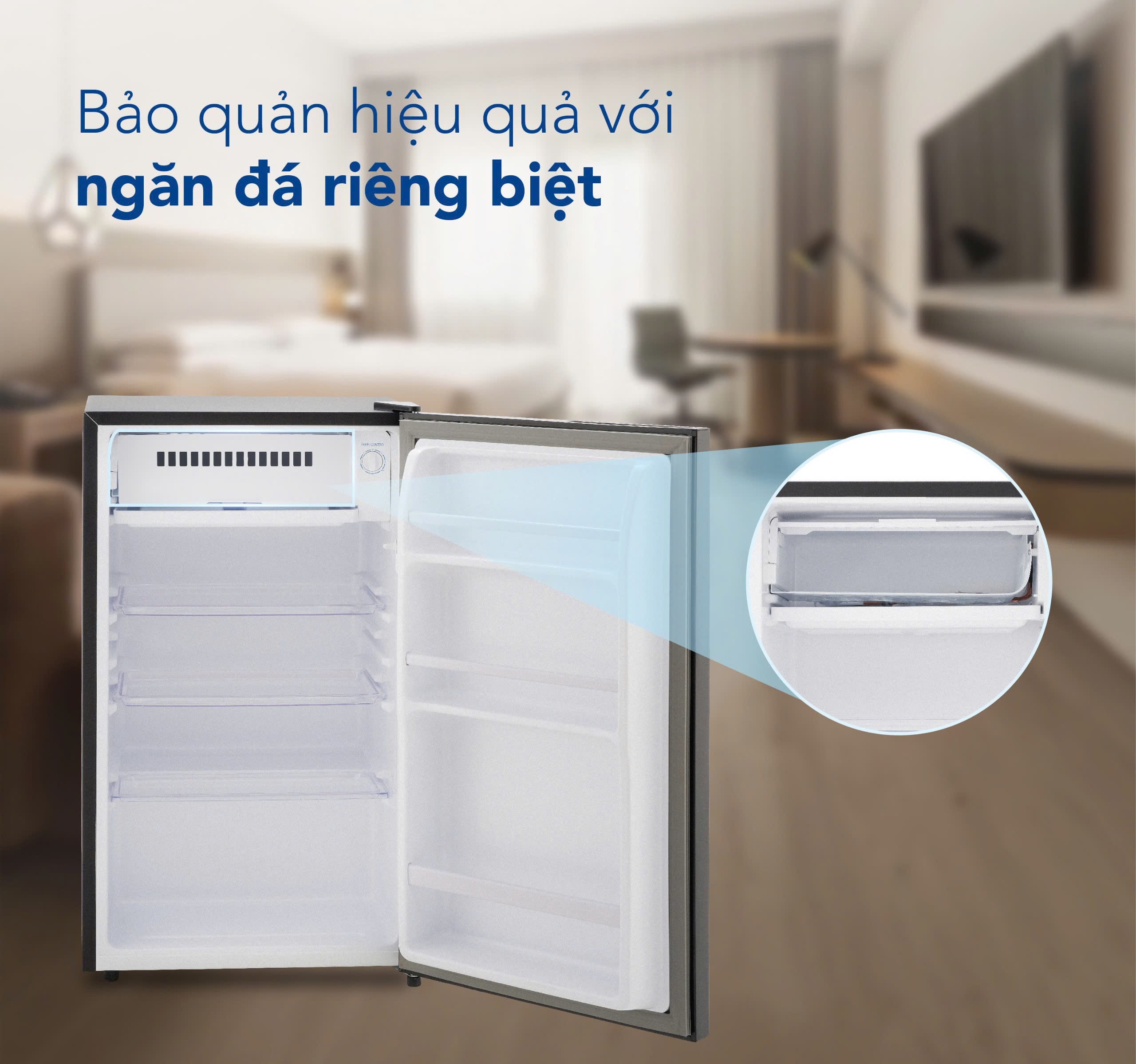 Tủ lạnh mini cánh kính HR S690GB 90 lít - Hoà Phát