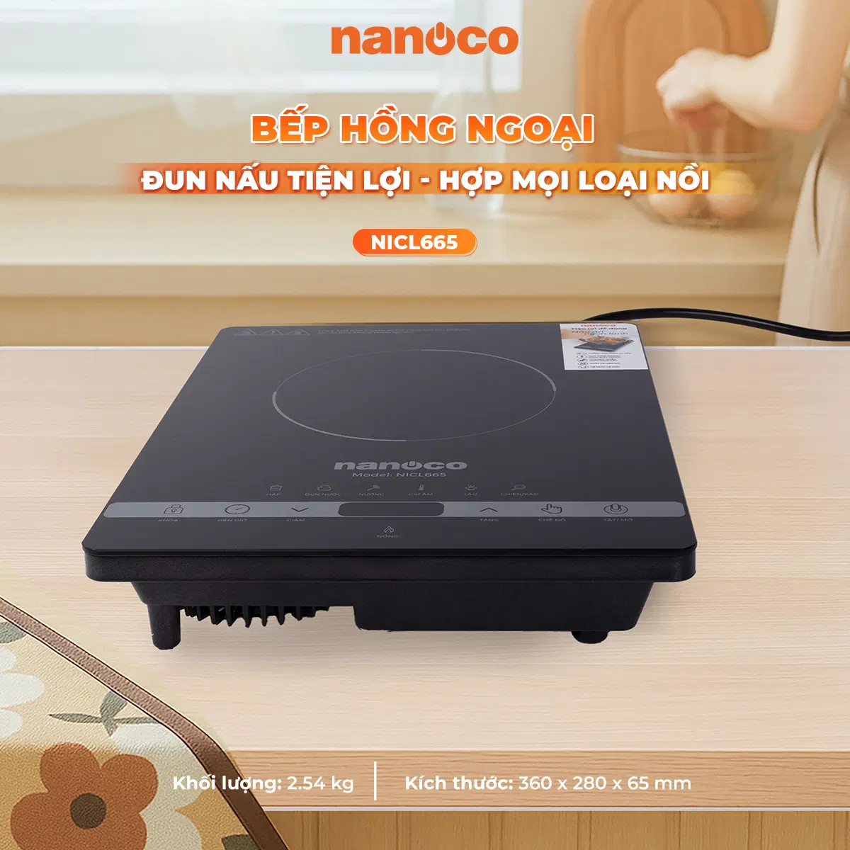 Bếp hồng ngoại 2000W NANOCO NICL665