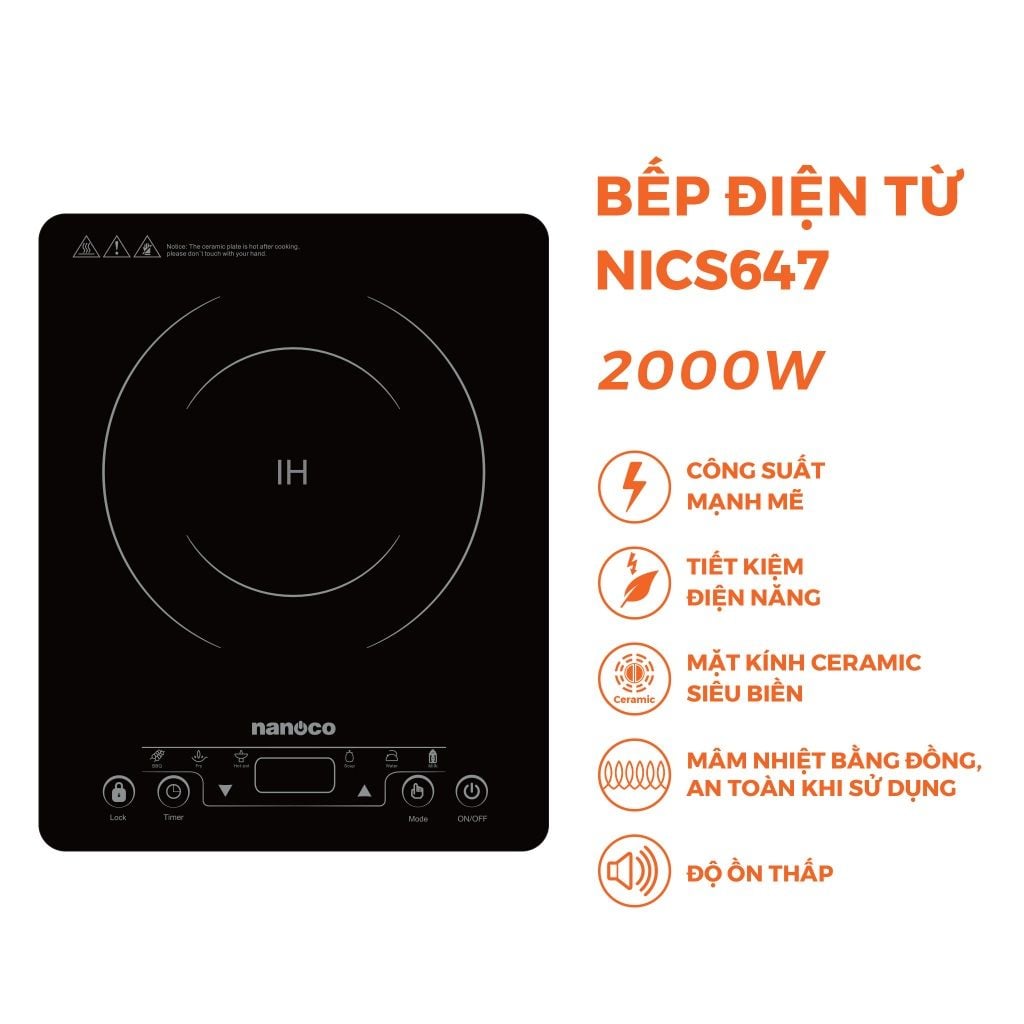 Bếp điện từ đơn NICS647 NANOCO