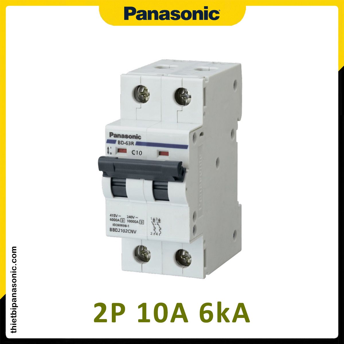 Cầu dao tự động 2 tép MCB 2P 10A Panasonic BBD2102CNV