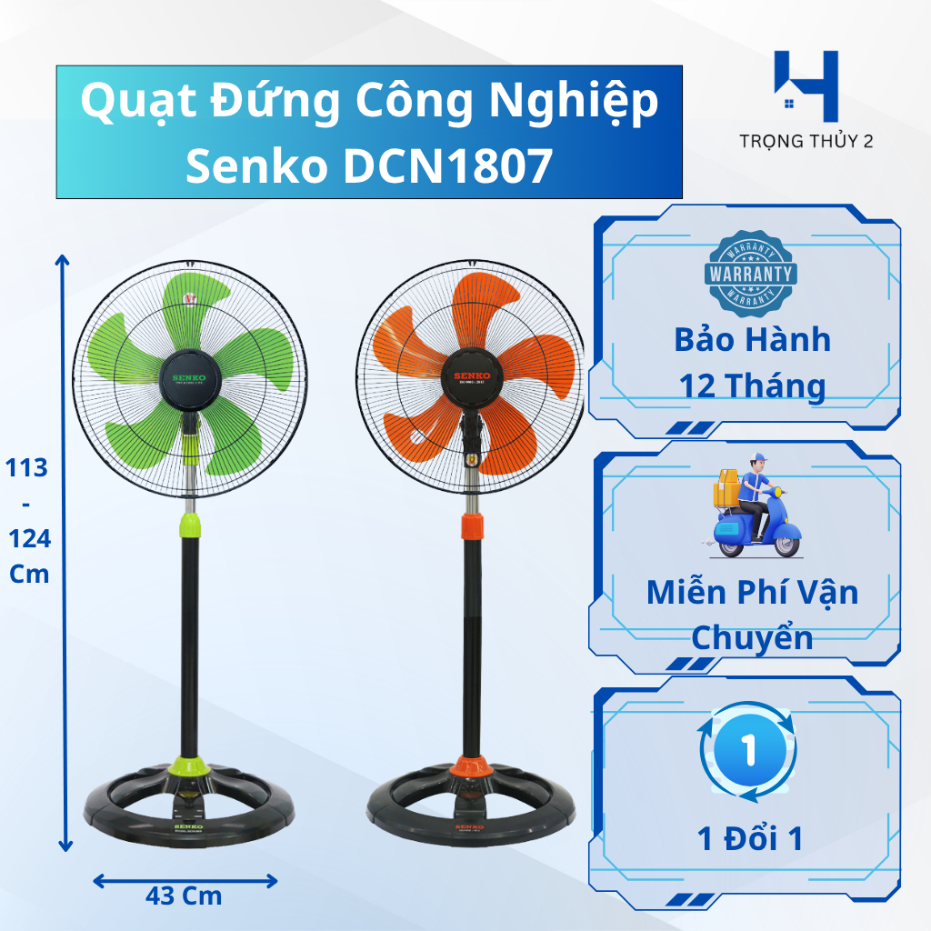 Quạt đứng Senko 5 cánh DCN1807 75W