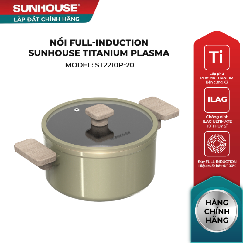 Nồi full-induction Sunhouse Titanium Plasma ST2210P-20 (20cm)