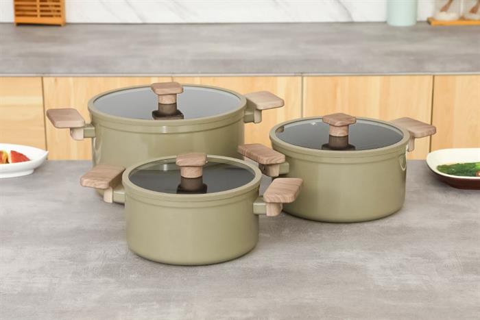 Bộ 3 nồi nhôm chống dính nắp kính Sunhouse ST2210P 