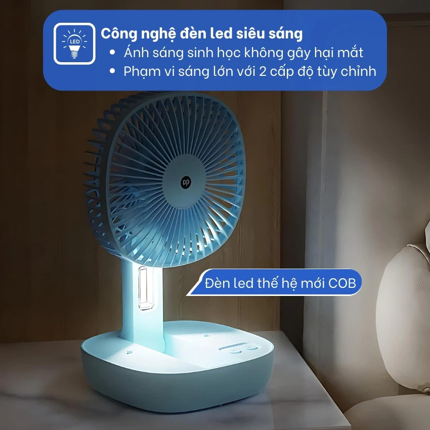 Quạt sạc điện DP-7636 sang trọng