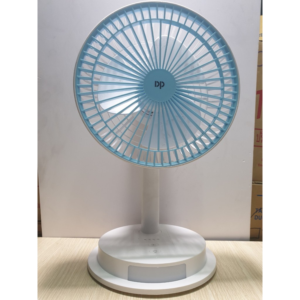 QUẠT SẠC CAO CẤP DP7627 CÓ ĐÈN LED CAO 38 CM | DUNG LƯỢNG PIN RỜI 4000Mah