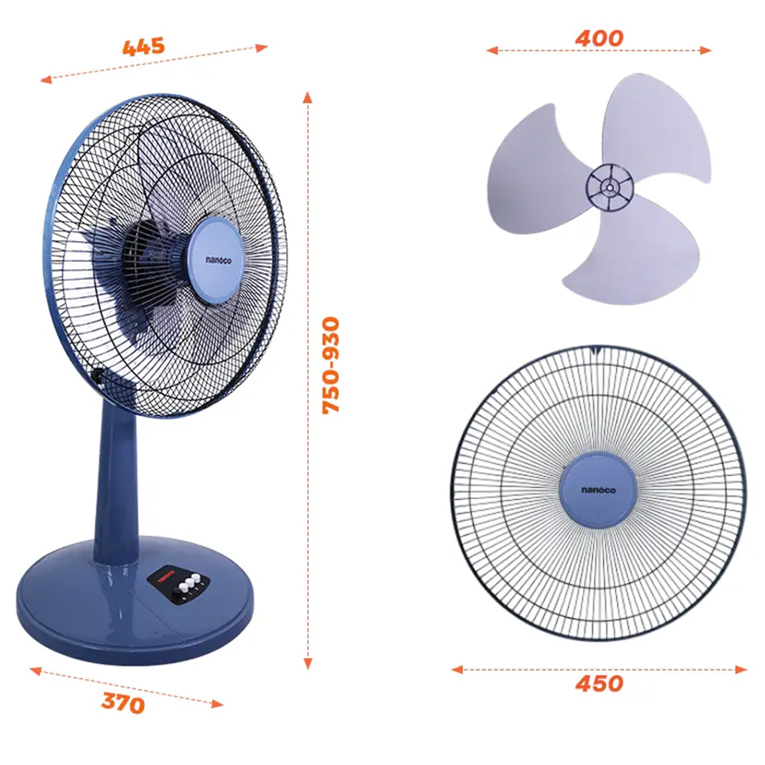 Quạt lửng Nanoco NLF1623BE