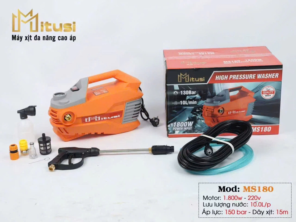Máy rửa xe gia đình Mitusi MS1800 (1.8KW - 220V)
