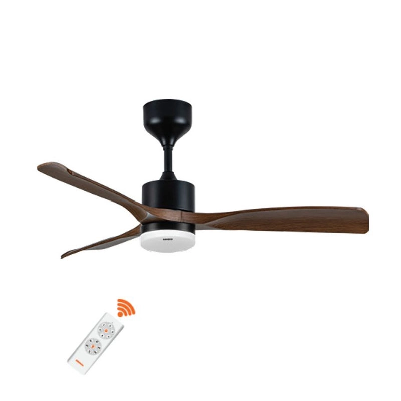 NCF5231-PL Quạt trần 3 cánh , 37w màu vân gỗ, động cơ DC, đèn led, Remote Nanoco