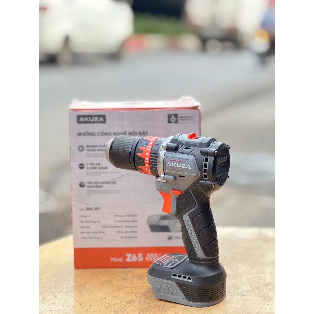 THÂN máy khoan Akuza Z65- không kèm phụ kiện, khoan pin 21V không chối than