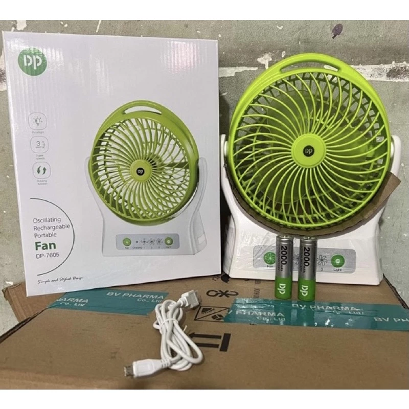 QUẠT SẠC SIÊU MÁT DP 7605 - 3 TỐC ĐỘ GIÓ - ĐÈN LED
