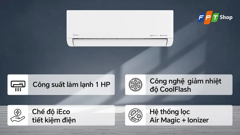 Máy lạnh Midea Celest Inverter 1 HP MSCE-10CRFN8