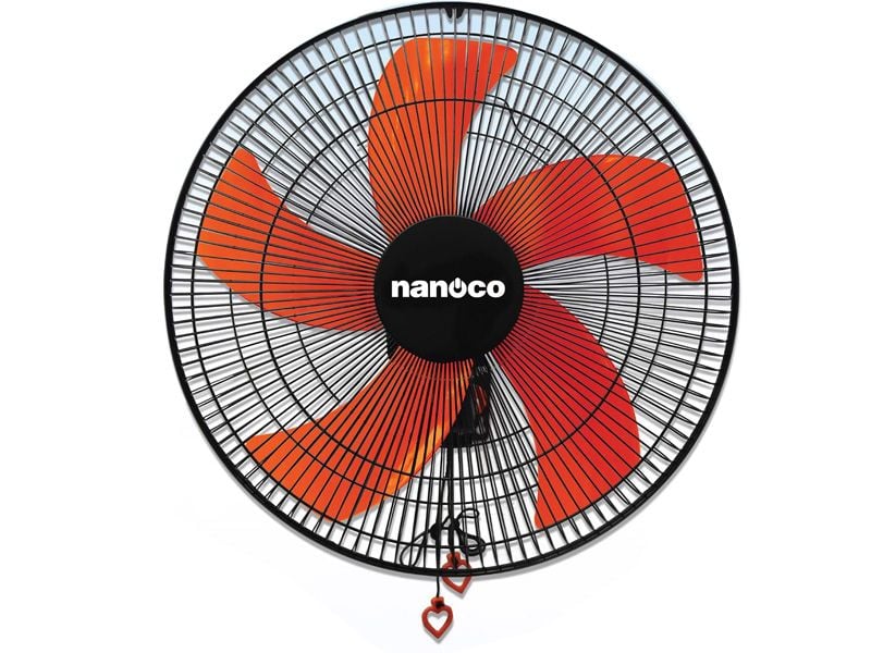 Quạt treo Nanoco model NWF1606 màu đen cam