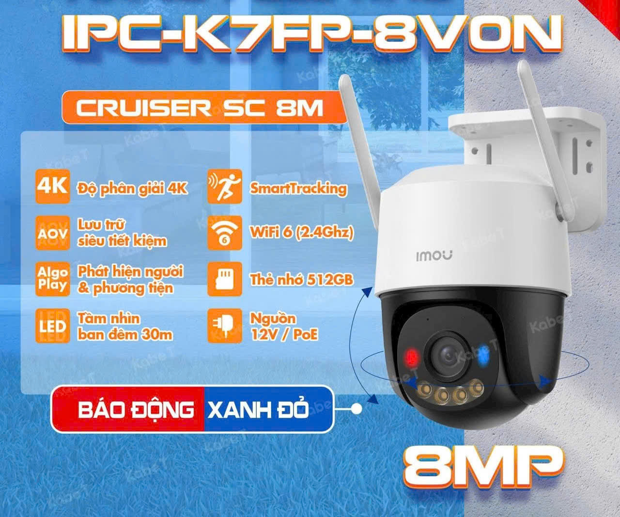 Camera Wifi PT Cruiser SC 8MP IMOU IPC-K7FP-8V0N