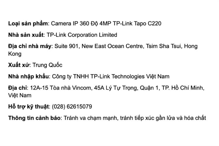 Camera IP 360 Độ TP-Link Tapo C220