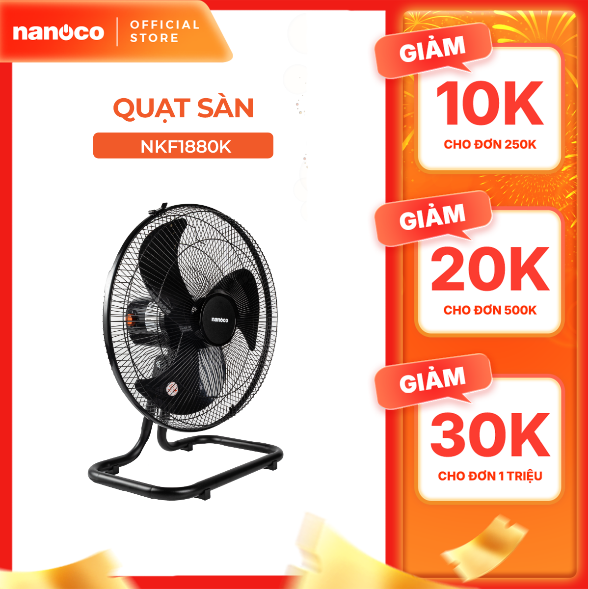 Quạt sàn Nanoco NKF1880K 65W