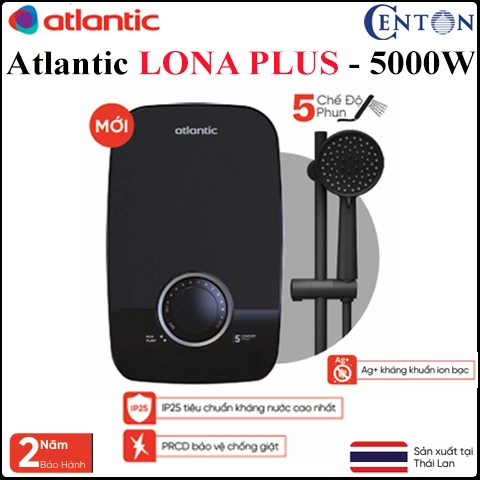 Máy nước nóng trực tiếp có bơm Atlantic 5000W Lona Plus PU