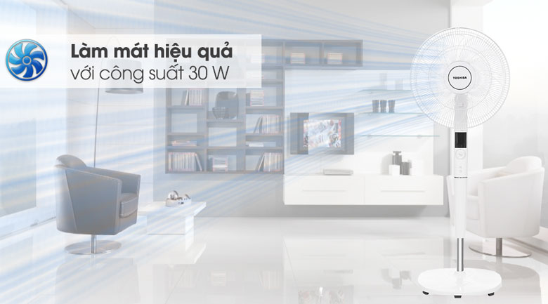 Quạt đứng Toshiba 9 cánh F-LSD30(W)VN 30W