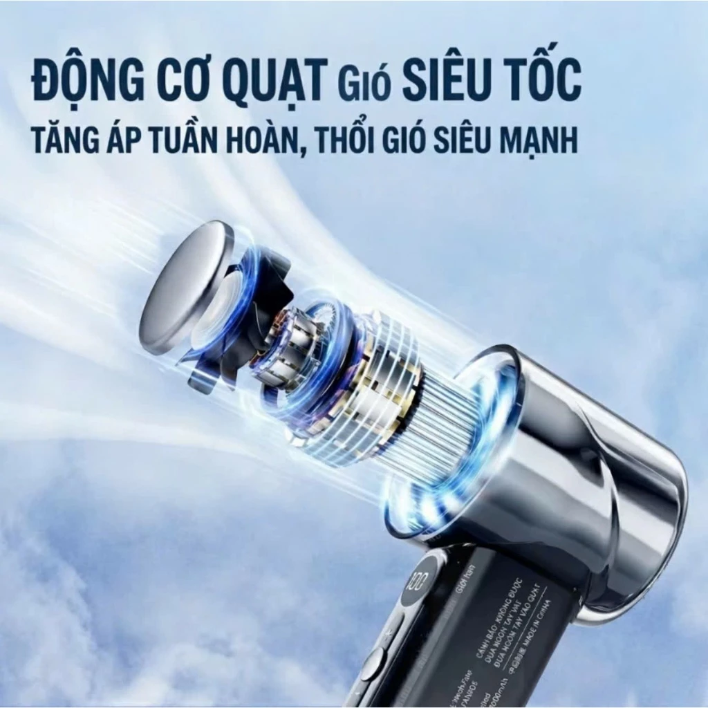 Quạt Cầm Tay Sò Lạnh X05 Làm Mát Đến 16 Độ 100 Tốc Độ Gió Giảm Ồn Dây sạc Type C